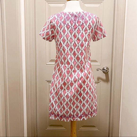 Roberta Roller Rabbit embroidered Short Sleeve Cotton Dress Pink & White Size XS - Picture 2 of 3